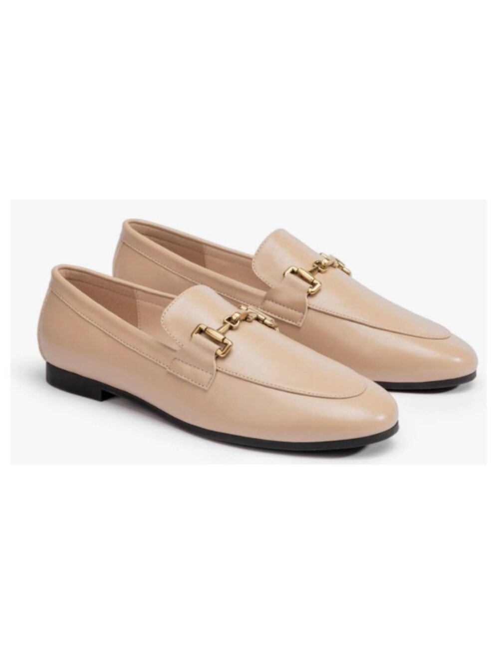 Women’s Nude Leather Horsebit Loafers